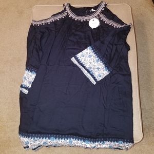 🆕🆕DAINTY HOOLIGAN black cold shoulder beaded shift dress size M